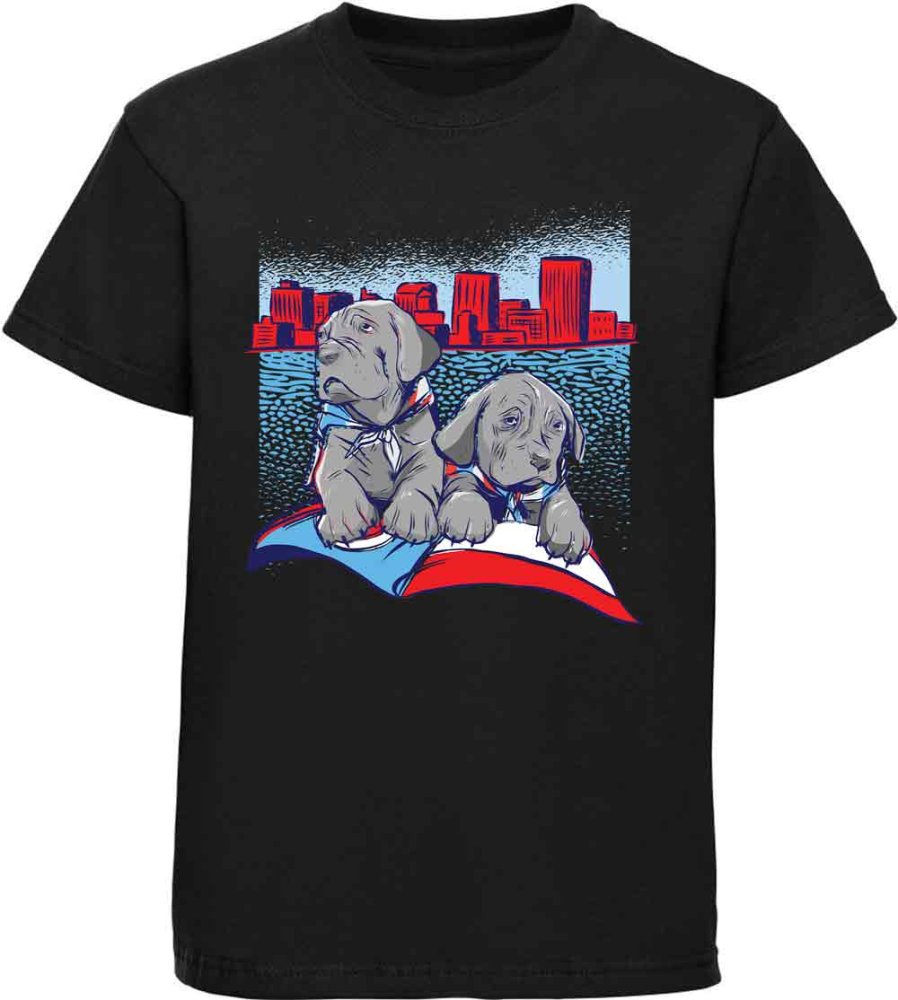 Bedrucktes Kinder T-Shirt 2 süße Hundewelpen